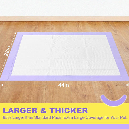 28x44in, 12 6 (30 Counts) MIZOK Dog Pads Extra Large XXL Potty Pads for Dogs, Keeps Fresh & Clean, Ultra Absorbent Up