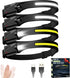 Headlamp Rechargeable 4-Pack, 6 Mode 1200 Lumens LED Headlamps with Motion Sensor for Camping, Hiking, Running