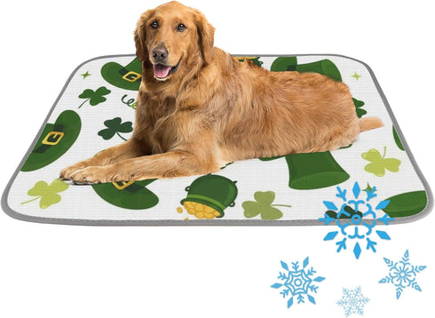 imiBBWQu Cooling Mat for Dogs St Patricks Day Pattern Cool Down Dog Mat