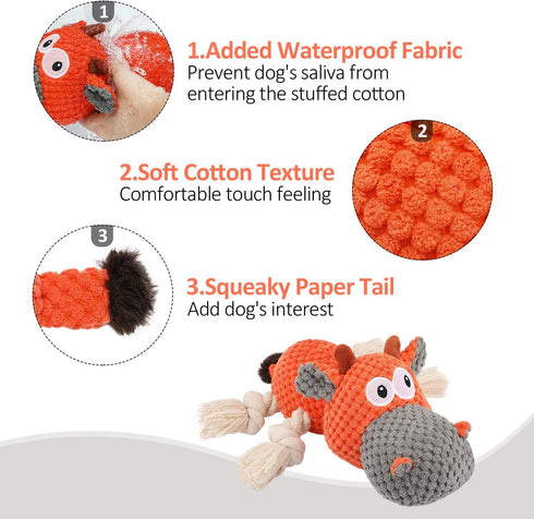 IOKHEIRA Indestructible Dog Plush Toy for Large Aggressive Chewers, Durable Chewing Toys