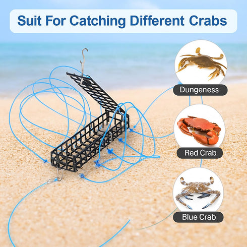 10 6 Inch Therwen Loop Crab Snare Trap Length Catching Dungeness Crab Snare Trap with Reserve Loops for Fishing Poles