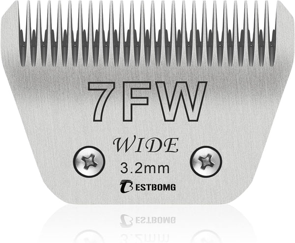 BESTBOMG Size 7FW Wide Detachable Pet Dog Grooming Blades, Cutting Length 1/8" (3.2mm), Compatible with Andis, Oster