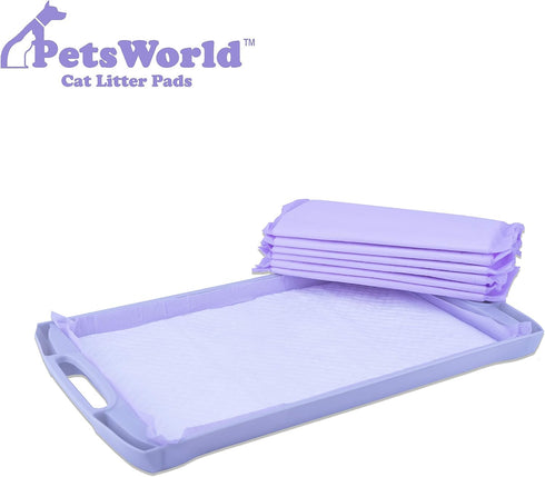 PETSWORLD Fresh Scented Cat Pads Refills for Tidy Cats Breeze Litter System, 50 Pads