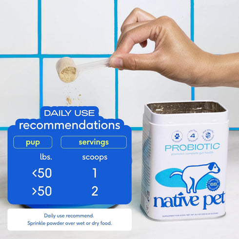 Native Pet Probiotic for Dogs - Vet Created Probiotic Powder for Digestive Issues, 232 Gram