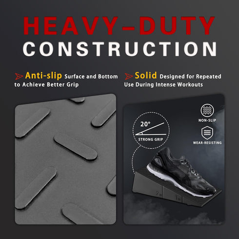 Squat Wedge Block Slant Board: Portable Squat Assist Equipment for Home Gym, Heel Elevated Wedges for Weightlifting,