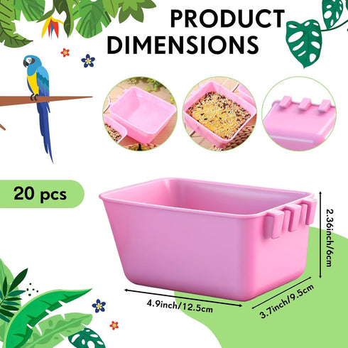 Maxdot 20 16 oz Pcs Chicken Water Feeder Cups Pigeon Bird Feeder Cups Hanging Cage Chicken Water Cup for Pet Parrot