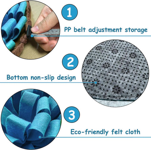 Dog Snuffle-Mat Slow-Feeder-Bowl - Simulating Grassland for Boredom, Encourages Natural Foraging Skills for Pet, Treat
