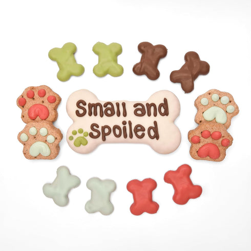Wufers Small Dog Spoiled Dog Cookie Box - Handmade Hand-Decorated Treats for Small Dogs, Gift Box with Local Ingredients