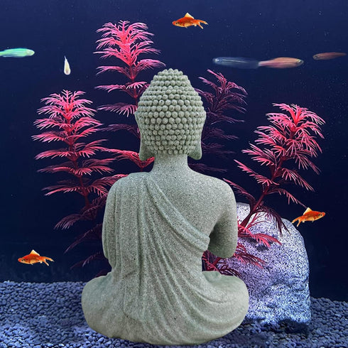 Aquarium Buddha Statue, Japanese Buddha Figurine, Fish Tank Buda Sculpture for Underwater Decoration