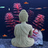 Aquarium Buddha Statue, Japanese Buddha Figurine, Fish Tank Buda Sculpture for Underwater Decoration