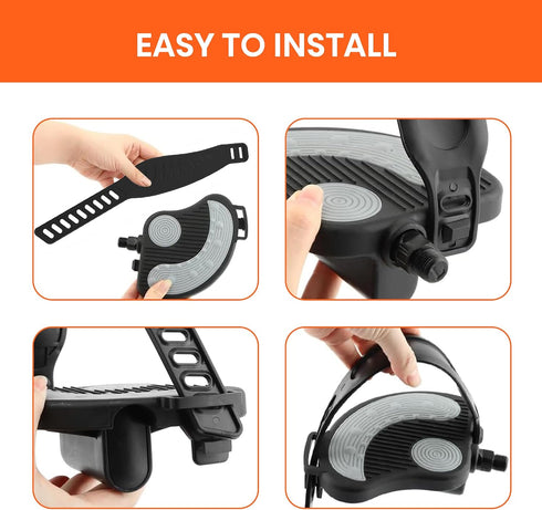 9/16" Dual-Function Bike Pedals - SPD & Toe Cage Compatible for Road, Mountain, Spin Bikes - Indoor Cycling Pedals