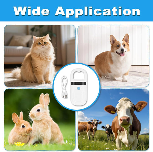 128 11784/11785 ID64 Animal Chip ID Scanner, Pet Microchip Scanner with Data Storage and USB Connectivity, ISO FDX B