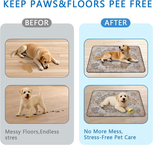 Usnfhcaw 2 Pack, 24x36 Washable Pee Pads for Dogs Absorbent Reusable Puppy Pads Waterproof, Leakproof & Non-Slip