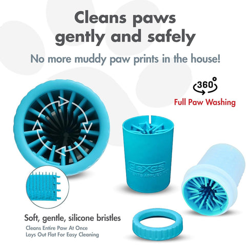 Dexas MudBuster Portable Dog Paw Cleaner, Premium Quality, Blue, Small Size for Pet Supplies
