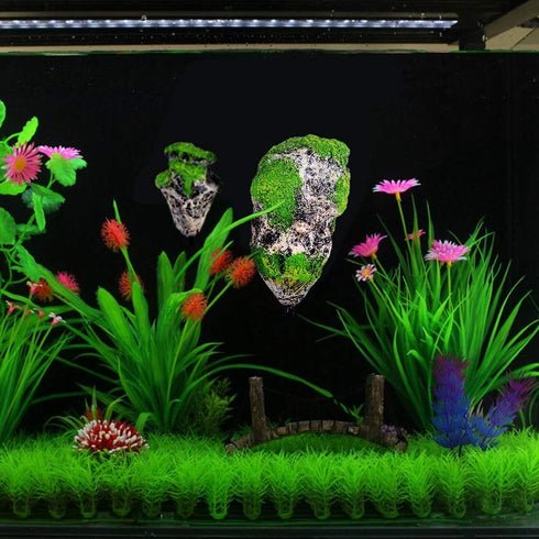 Pssopp Aquarium Fish Floating Moss Rocks, Landscape Moss Flying Suspended Stone Decoration