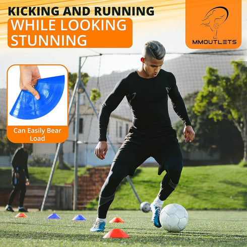 Soccer Cones for Drills with Mesh Bag & Strap-Flexible, Heavy-Duty Sports Cones for Soccer Practice, Basketball, Fitness Training- Agility Cone Sports for Indoor & Outdoor Games