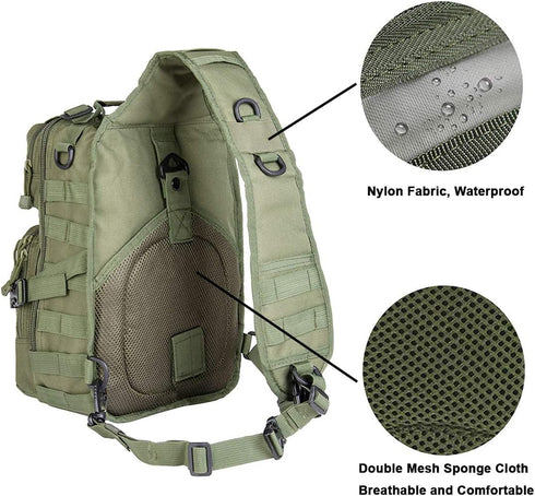 hopopower Tactical Sling Bag Pack Military Rover EDC Assault Backpack, Water-Resistant