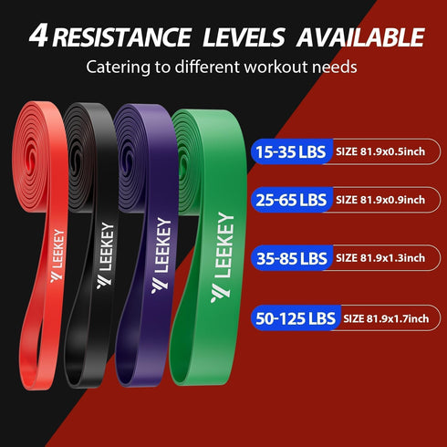 LEEKEY Resistance Bands, Exercise Pull Up Assist Bands Set for Fitness Training, Home Workouts