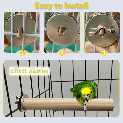 Hamiledyi Bird Perch for Cage, 5 Piece Set Natural Wood Perch for Small and Medium Birds