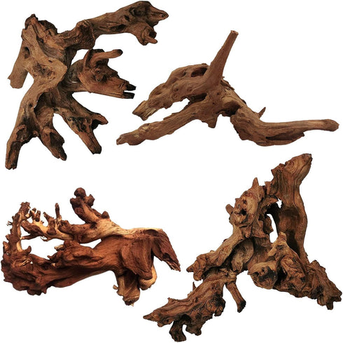 Tfwadmx Aquarium Driftwood Decorations, Natural Wood Branches 6-10" Fish Tank Decor (4 Pcs)