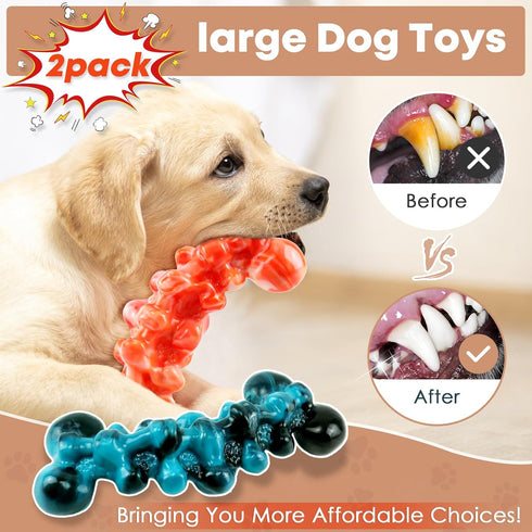 Dog Toys for Large Dogs - Super Chewer Indestructible Toy for Aggressive Chewers, Durable Tough Chew Toys for Medium,