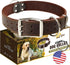 ADITYNA Big Leather Dog Collar, XXL for Giant Breeds like Mastiff (Fit 30" - 36" Neck, Brown)