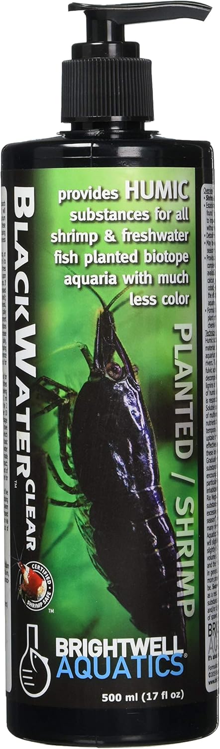Brightwell Aquatics Blackwater Clear, Humic Substance Liquid for Freshwater Planted Aquariums, 500-ml