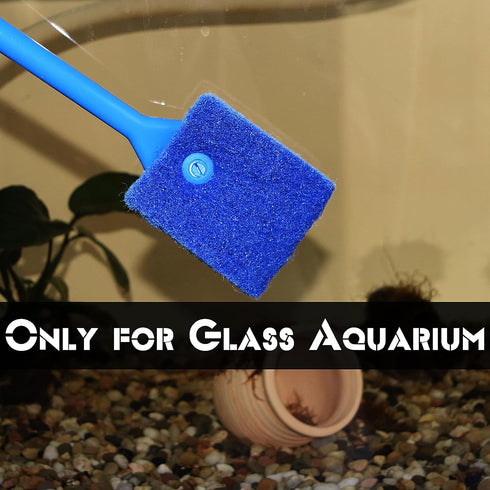 FOONEA 2PCS Fish Tank Cleaning Tools, Aquarium Double Sided Sponge Brush, Fish Tank Cleaner with Long Handle