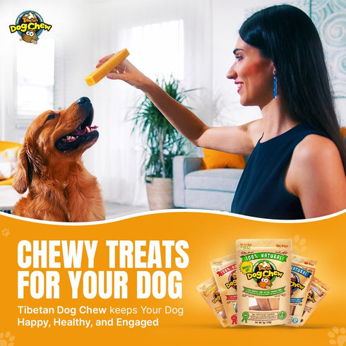 Tibetan Dog Chew Yak Cheese Sticks - Natural Treats for Extra Large Dogs, Long-Lasting, Grain and Gluten-Free, 3