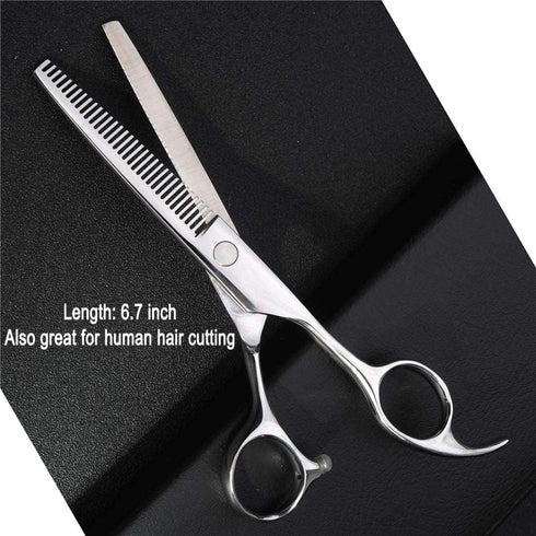 Dog Grooming Thinning Scissors, 6.7 Inch Pet Shears with 30 Teeth for Groomers and Home Grooming