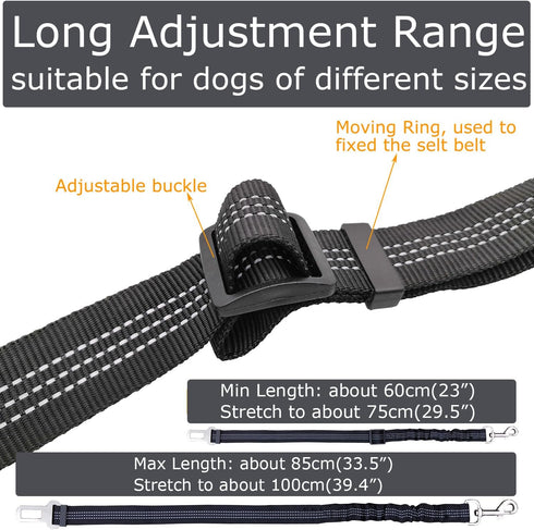 Yiaizhuo 2 Dog Car Harness Seatbelt Seat Belt Leash Travel Accessories Bungee Anti Shock Pet Cat Adjustable Lead Clip