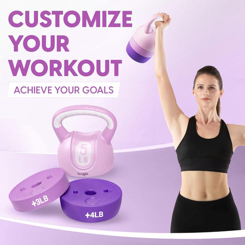 Yes4All Adjustable Kettlebell Sets for Strength Training - Versatile Kettlebells for Workouts
