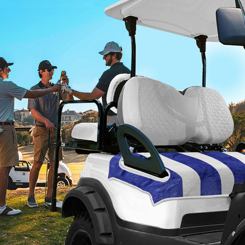 YOKYHOM Summer Golf Cart Seat Covers, 100% Microfiber Towel Blanket Keeps Seat Cool and Clean, Fits 2-Seat Golf Carts