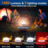 LED Camping Lantern Rechargeable 1400LM, 420H Running Time, 10400mAh Emergency Hanging Light for Home, Hiking, Violet