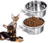 Dog Crate Water Bowl - Stainless Steel Anti-Spill Bowl for Cage, Hanging Holder for Dogs, Rabbits, Birds