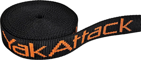 YakAttack Heavy Duty Cam Strap Kayak Tie Down with Protective Rubber Buckle, Black/Orange Fishing Accessories