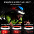 LED Rechargeable Head Lamp, High Lumens 230° Wide Beam Flashlight with Red Taillight for Camping