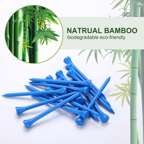 Golf Tees Durable Bamboo Tees - 100Pcs or 120Pcs 3-1/4" Biodegradable Material to Reduce Friction and Side Spin