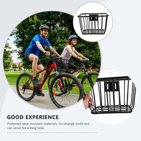 Toddmomy Detachable Bicycle Iron Basket, Bike Rack for Adult Bikes, Cycling Child Riding Frame