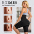 High-Waisted Ribbed Compression Shorts for Women - Sauna Workout Gear