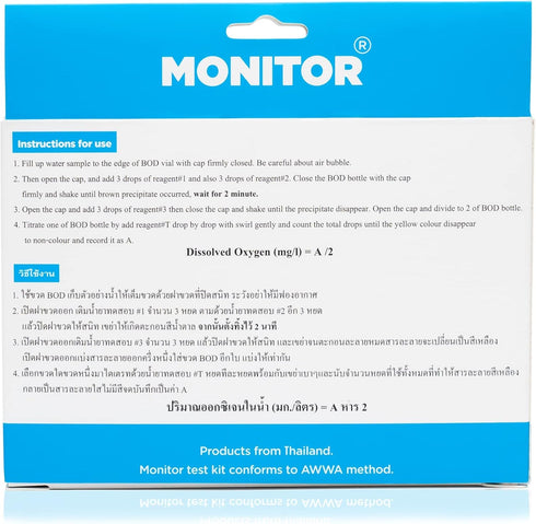 Monitor DISSOLVED Oxygen Test KIT (50 Tests) for Aquarium and Aquaculture Water Quality