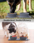 Collapsible Portable 2-in-1 Dog Bowl, Silicone Travel Food Water Bowl with Carabiner, Anti-Spill, Anti-Skid (Grey)
