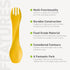 humangear GoBites Uno | Portable & Convertible Travel Utensils | Multi-Functional Camping Spork, Yellow