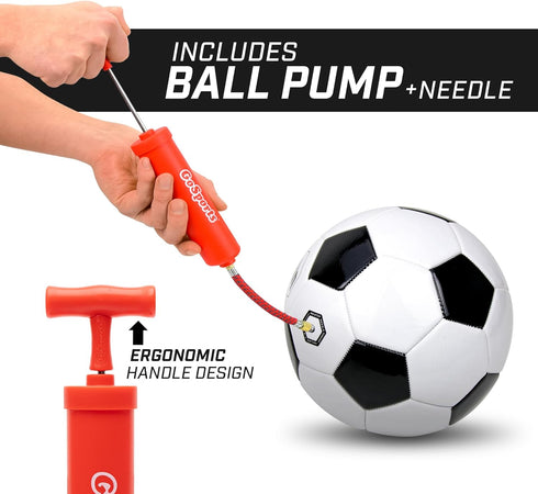 6 Pack 3, 4, 5 GoSports Classic Black and White Soccer Balls - Single or - Sizes with Ball Pump
