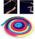 Gymnastics Art Rope, 2.8m/110inch Nylon Rainbow Color Rhythmic Gymnastics Rope Solid Competition Arts Training Rope Gymnastic Skipping Rope for Exercise Fitness Training Competition Arts by AYMARIO