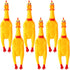6 Pcs Large Screaming Chicken Dog Toys, Yellow Rubber Chicken 12 inch, Squeeze Squeaky Prank Novelty Toy
