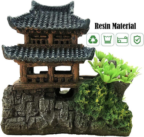 Classical Resin Castle Decorations - Realistic Details Castle for Fish Tank Aquarium Accessories