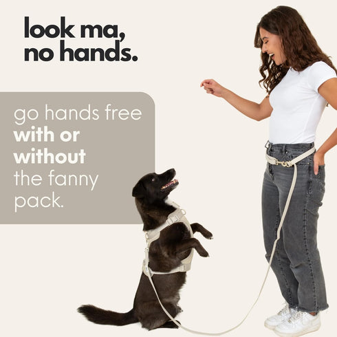 Hands Free Dog Leash with Treat Pouch Waterproof Cross Body & Waist Leash for Dog Walking and Training with Poop Bag
