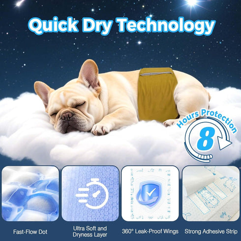 150ct, Dog Diaper Liners Upgraded Ultra-Thin & Super Absorbent Dog Diapers Booster Pads for Male and Female Dogs