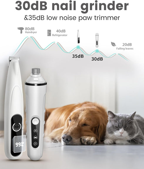 2 1 Trimmer, Trimmers PAPMINI in Dog Nail Grinder Quiet and Dog Paw Powerful Painless Electric Dog Nail for Large
